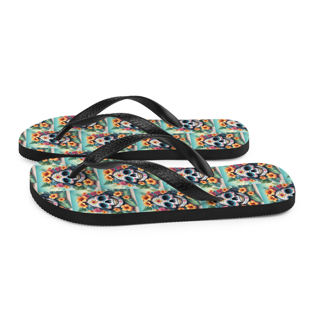 LADY SUGAR SKULL FLIP-FLOPS