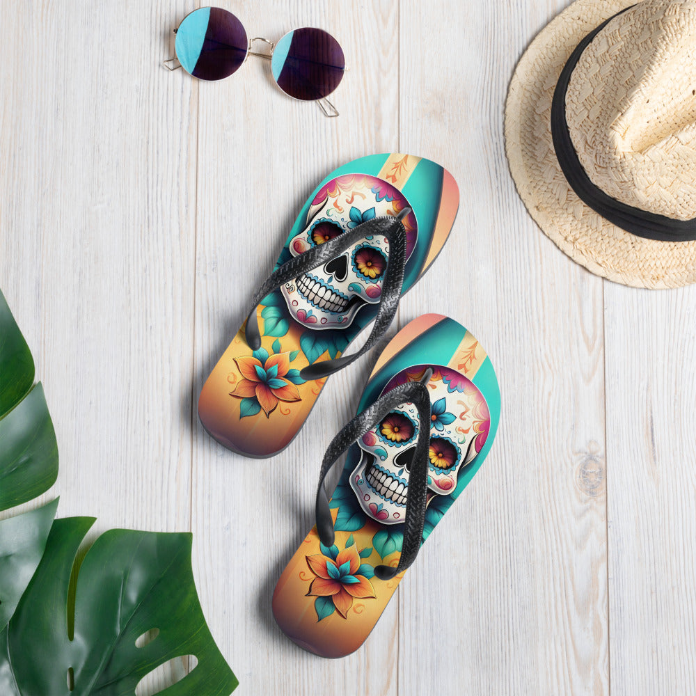 SKULL SURFBOARD FLIP-FLOPS