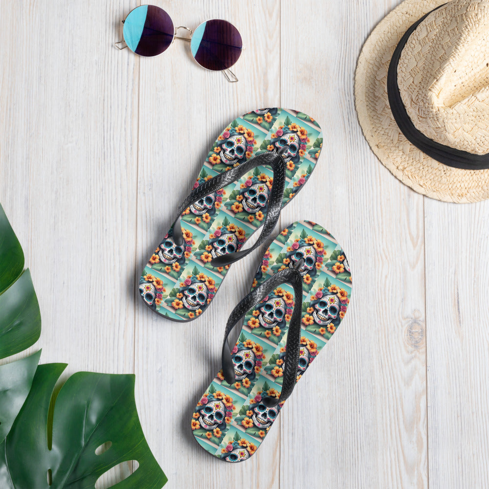 LADY SUGAR SKULL FLIP-FLOPS