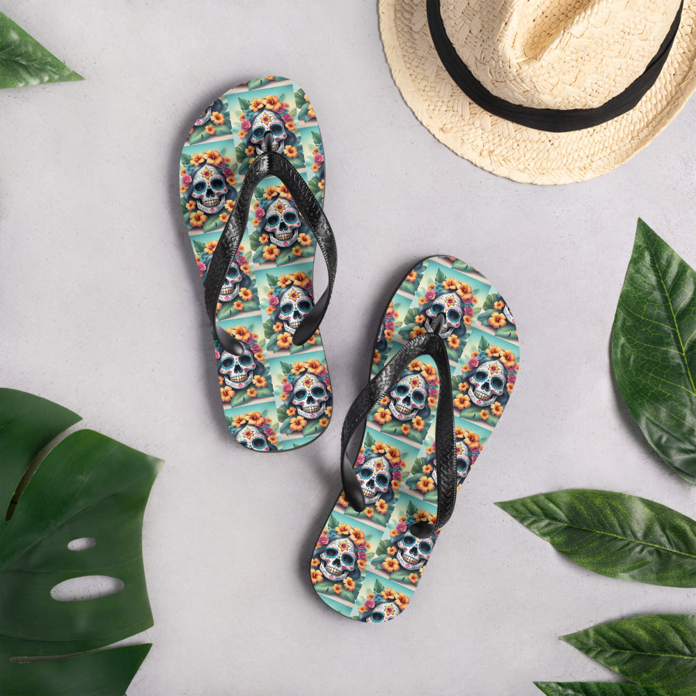 LADY SUGAR SKULL FLIP-FLOPS