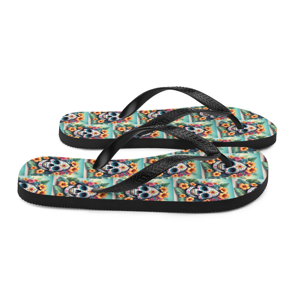 LADY SUGAR SKULL FLIP-FLOPS