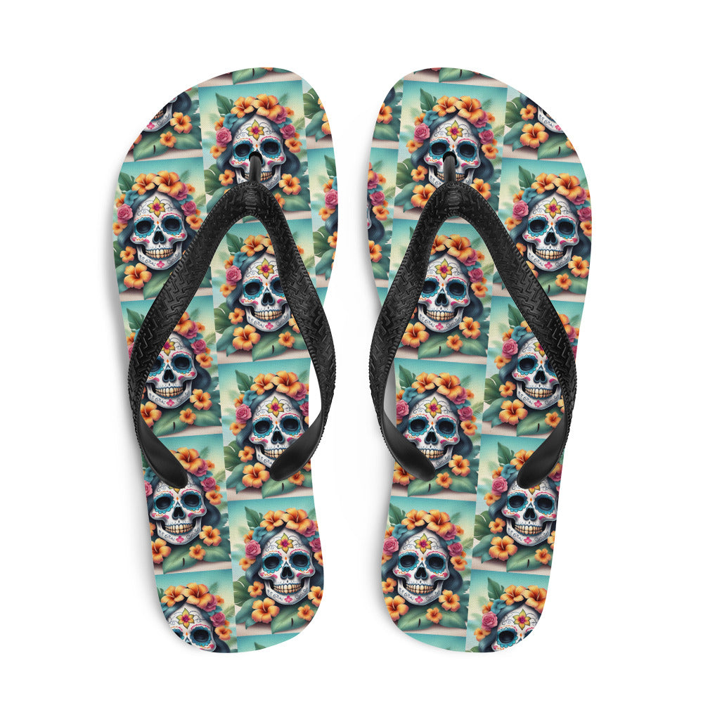 LADY SUGAR SKULL FLIP-FLOPS