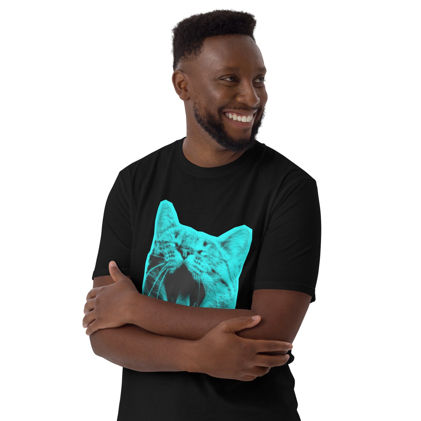 ELECTRIC BLUE CAT UNISEX SHORT SLEEVE TEE