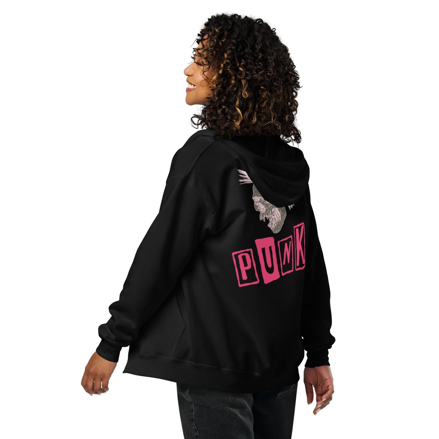 PUNK IS PINK UNISEX ZIP HOODIE