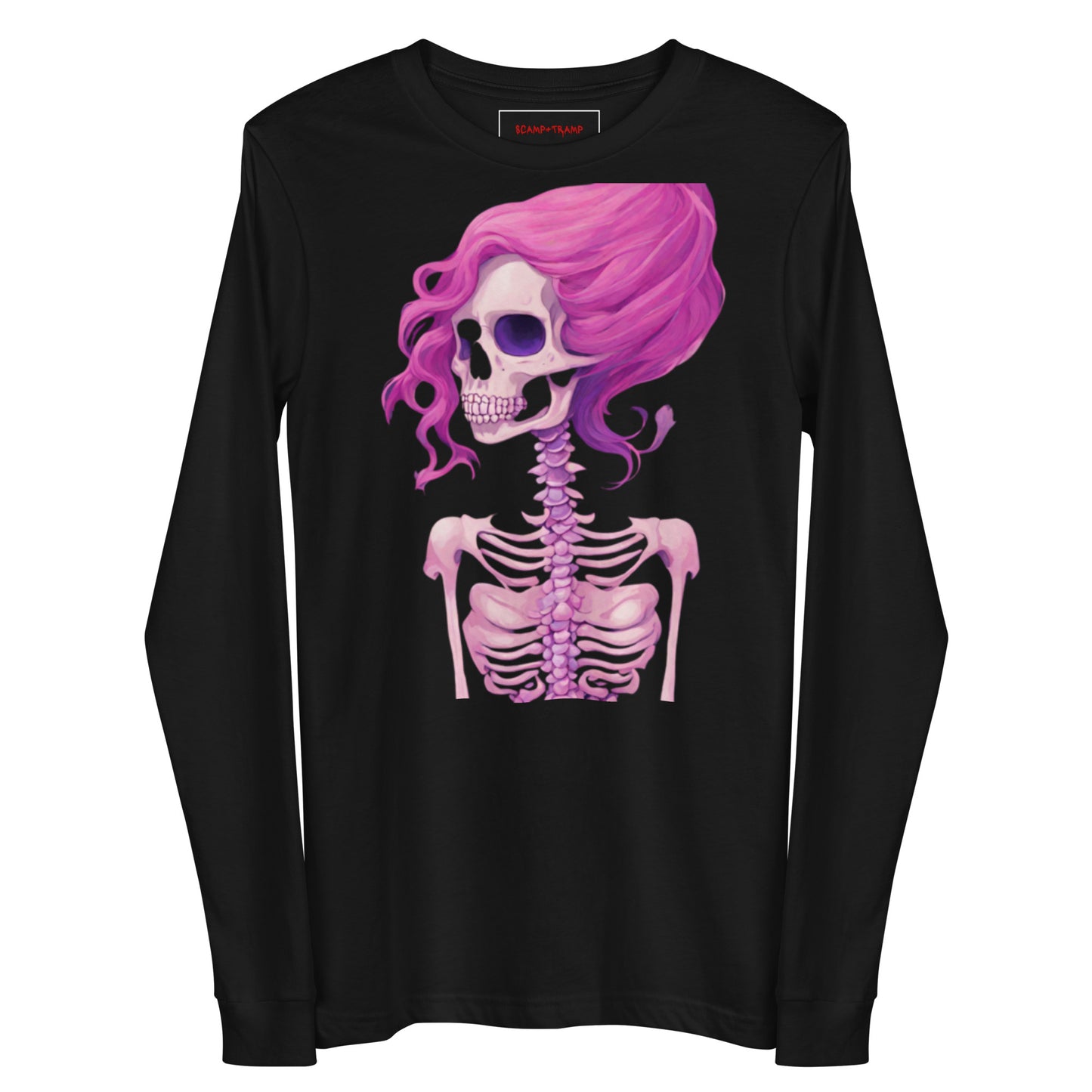 BENNET'S PINK SKELETON LONG SLEEVE TEE