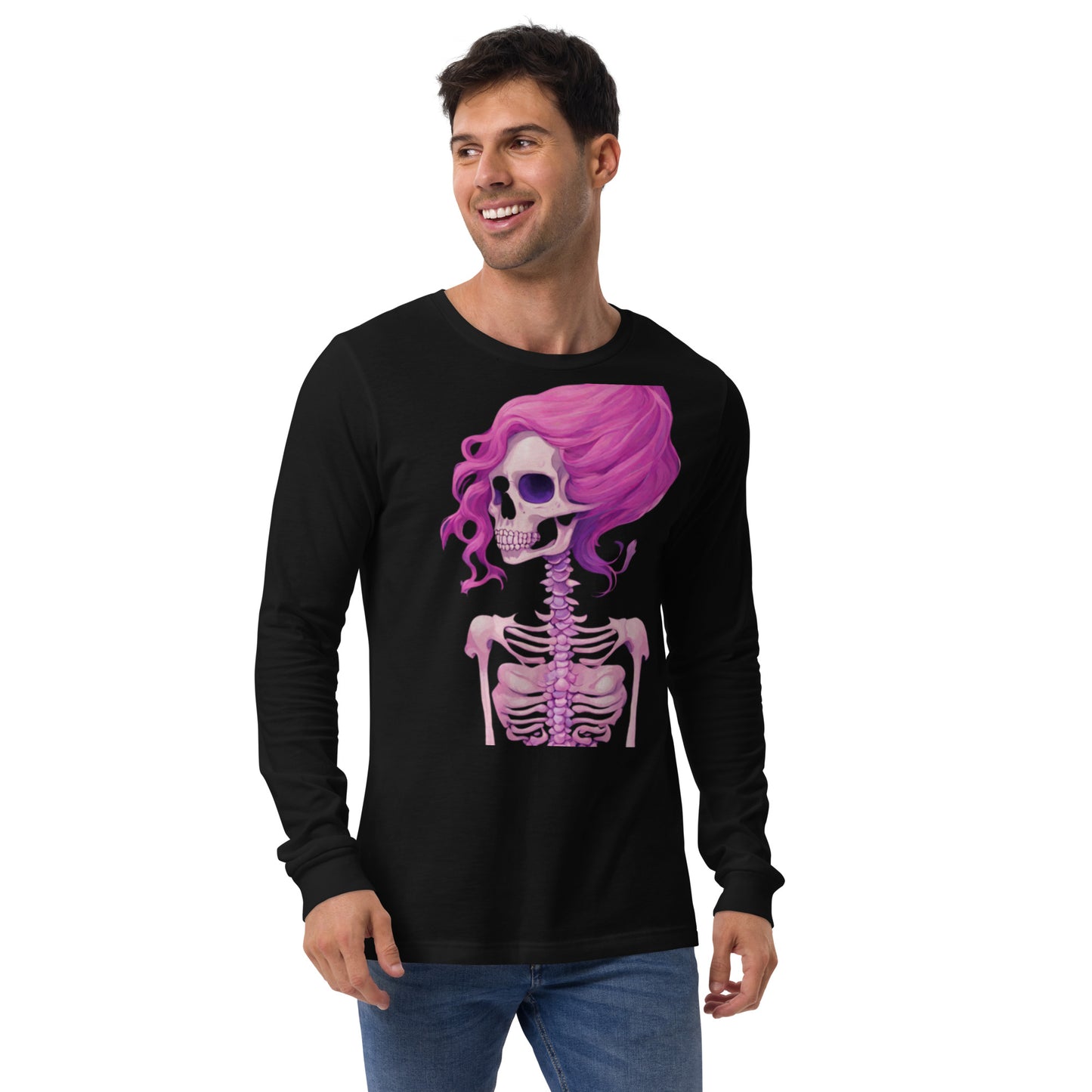 BENNET'S PINK SKELETON LONG SLEEVE TEE