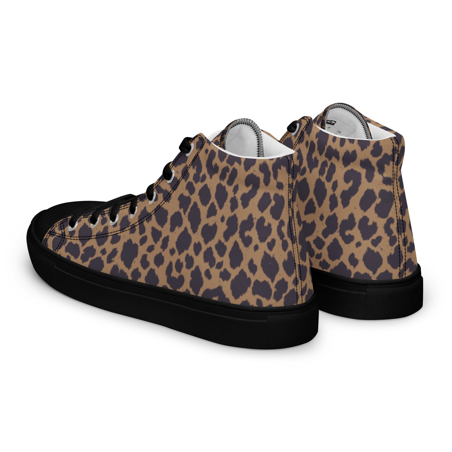 WOMEN'S LEOPARD PRINT HIGH TOP CANVAS SHOES