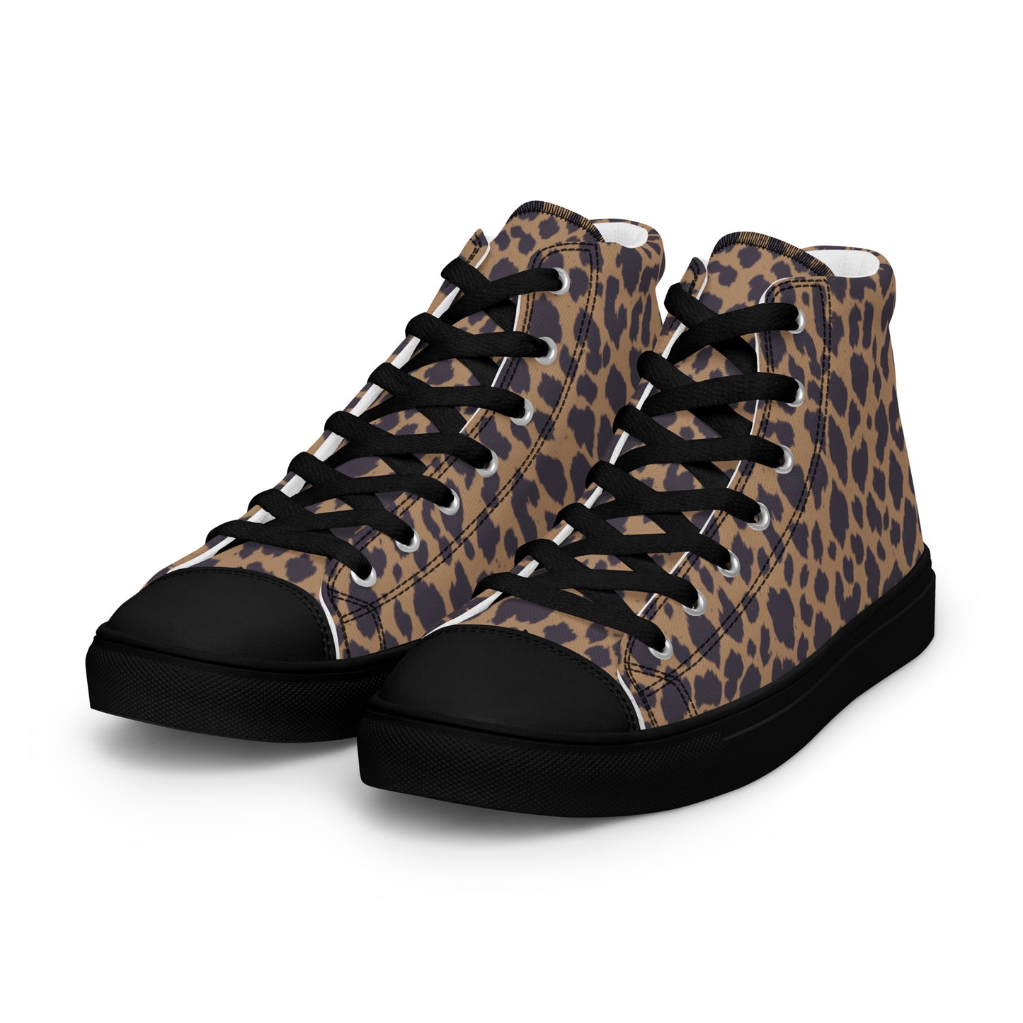 WOMEN'S LEOPARD PRINT HIGH TOP CANVAS SHOES